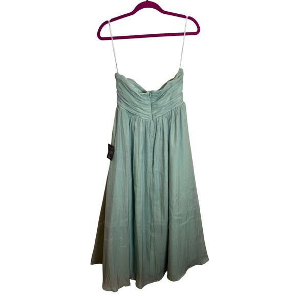 Lulu’s NWT Fairytale Design Sage Green Organza Strapless A-Line Midi Dress L - Picture 5 of 7